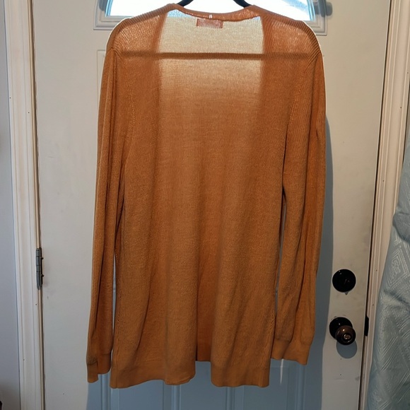 Mustard Open Front Cardigan - Picture 3 of 6